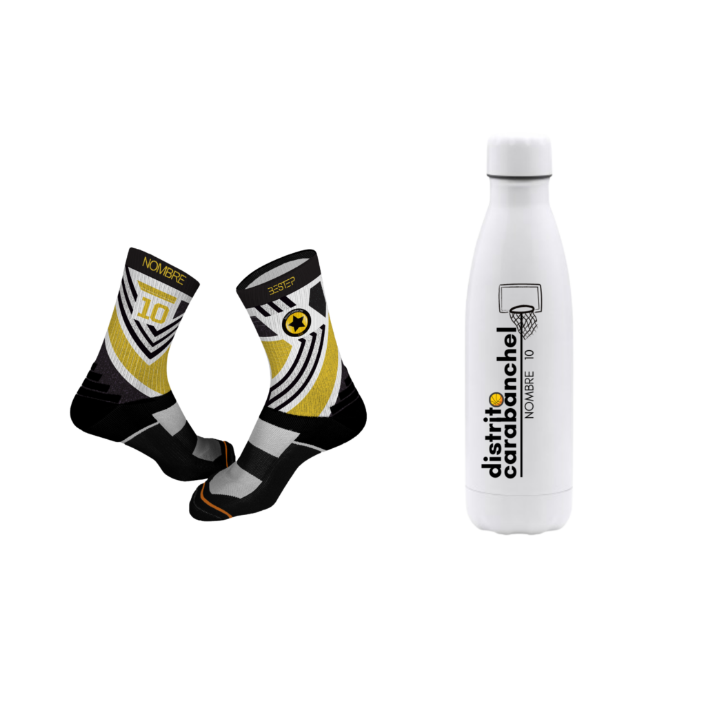 Pack: Calcetines y Botella Personalizados DC