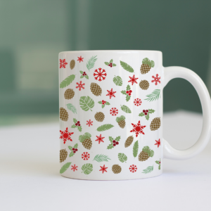 Taza piñas y muérdago